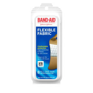 Band-Aid Brand Flexible Fabric Adhesive Bandages, All One Size, 8 ct