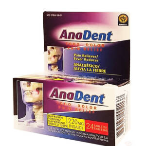 Belmora AnaDent Pain Reliever Fever Reducer 24 Tabs - Pastillas para el Dolor y la Fiebre