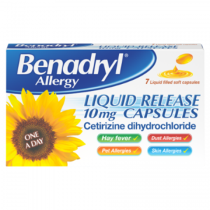 BENADRYL ALLERGY LIQUID RELEASE CAPS 7S