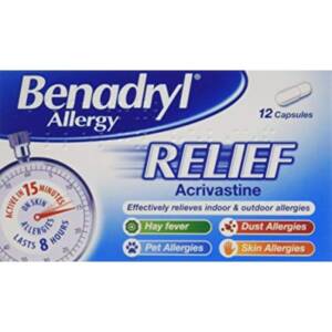 BENADRYL ALLERGY RELIEF CAPSULES 12S
