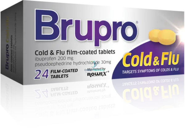 Brupro Cold & Flu 200mg/30mg film-coated tablets 24s