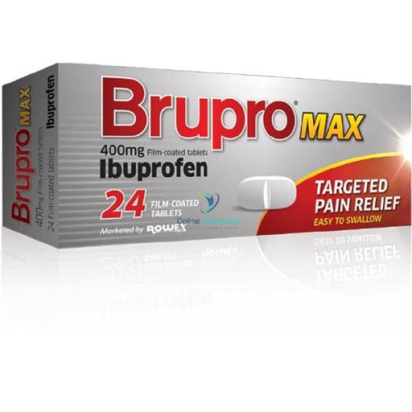 Brupro Max 400mg Ibuprofen Tablets - 24 Pack