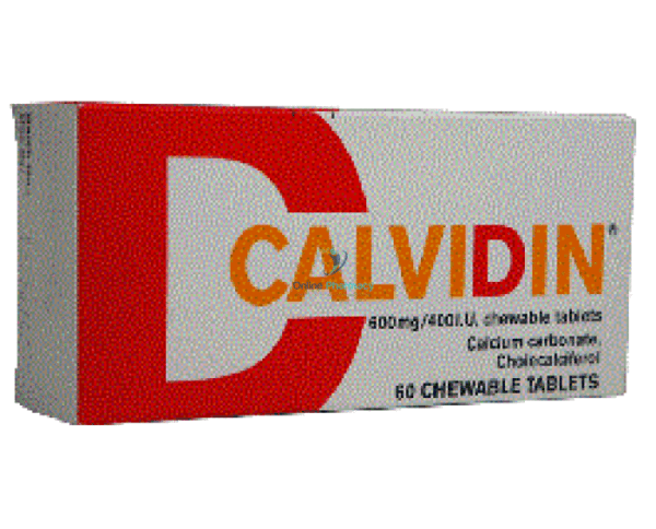 Calvidin Calcium and vitamin D 600mg/400IU Tablets - 60 Pack