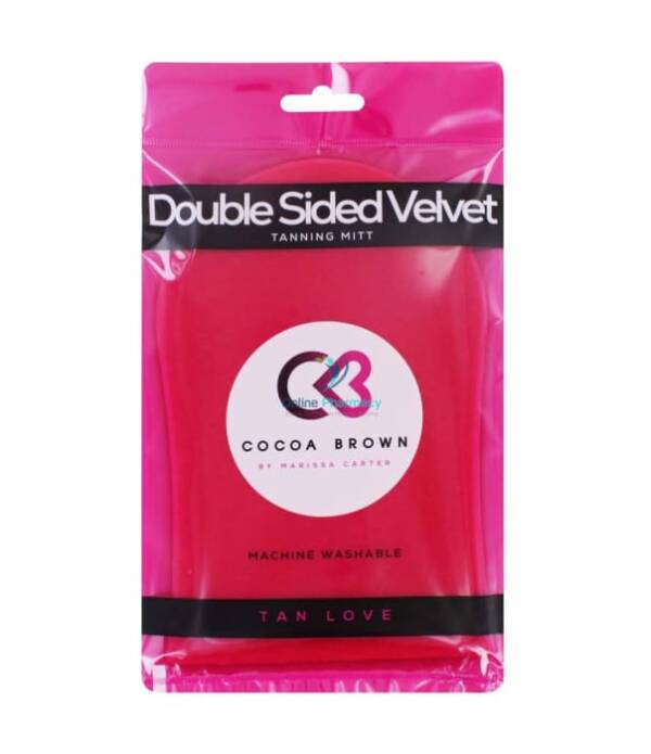 Cocoa Brown Double-Sided Pink Velvet Tanning Mitt - 1 pack