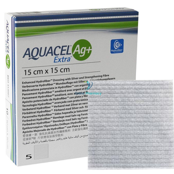 Convatec Aquacel Ag+ Extra Dressings 15cm x 15cm - 5 Pack