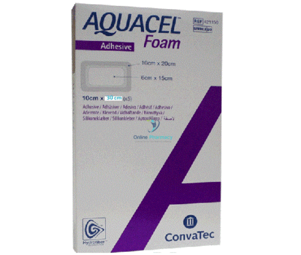 Convatec Aquacel Foam Adhesive Dressings 10cm x 30cm - 5 Pack