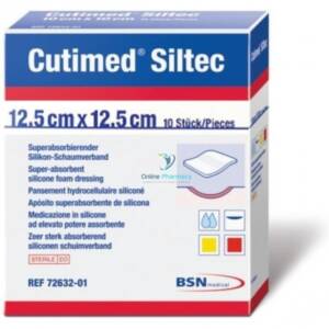 Cutimed Siltec Sorb Dressings -  12.5cm x 12.5cm 10 pack