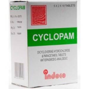 CYCLOPAM TABLETS DICYCLOVERINE/PARACETAMOL  100S