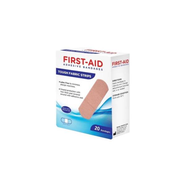 Frist Aid Tough Fabric Strip Bandages 25mm 76mm