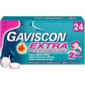 Gaviscon Extra Chewable Tablets - 24/48 Pack