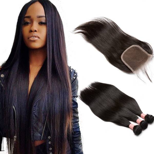 Indian straight hair with closure