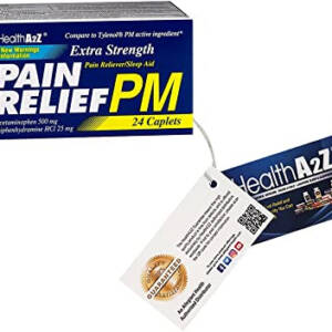 Health A2Z, Extra Strength Pain Relief PM,24 Tablets, Comparte to Tylenol PM Active Ingredient