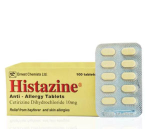 HISTAZINE (CETIRIZINE) TAB 10MG 100?