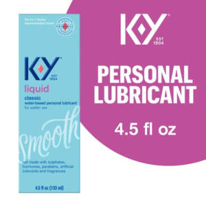 K-Y Jelly Lube, Personal Lubricant, Water-Based Formula, Safe to Use with Latex Condoms, For Men, Women and Couples, 4 FL OZ