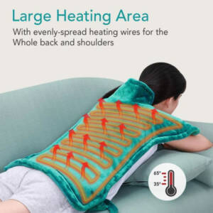Large Heating Pad Heat Wrap for Back Pain, Neck and Shoulder, 24"x33" with Fast Heating, 5 Heat Settings, Auto-off - Green