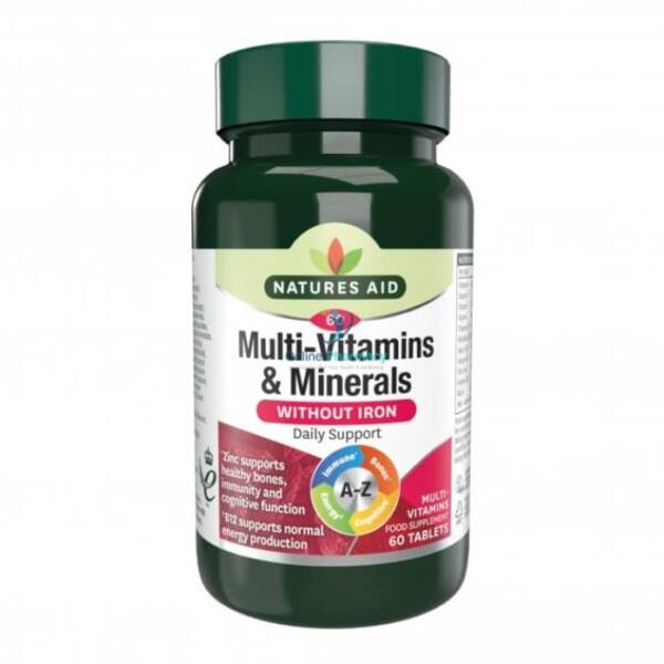 Natures Aid Multi-Vitamins & Minerals (without Iron) - 60 Pack