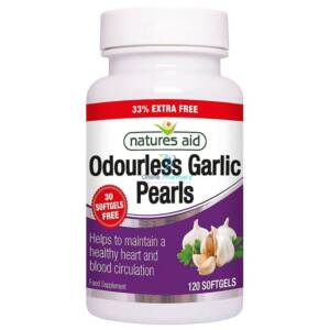 Natures Aid Odourless Garlic Pearls - 120 Pack
