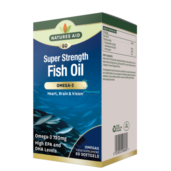 Natures Aid Super Strength Omega 3 - 60 Pack