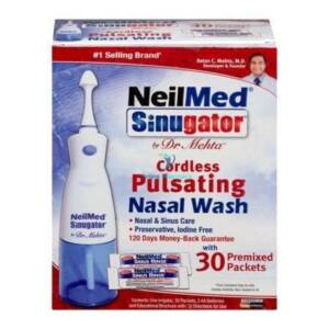NeilMed Sinugator Cordless Pulsating Nasal Wash 30 Premixed Sachets