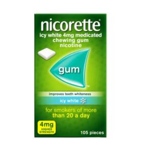 Nicorette 4mg Icy White Gum 105 Piece