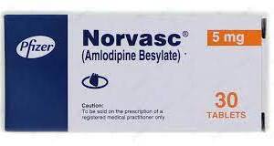 AMLODIPINE (NORVASC) 5MG TABLETS 30?S