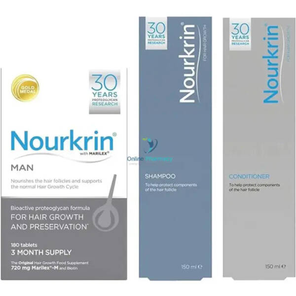 Nourkrin Man Value Pack - 180 Tablets, Shampoo & Conditioner
