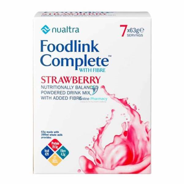 Nualtra Foodlink Complete Strawberry with Fibre 7 x 63g