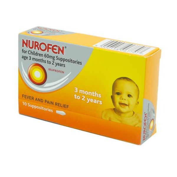 Nurofen For Children 60mg Suppositories (3-24 Months) 10 Pack