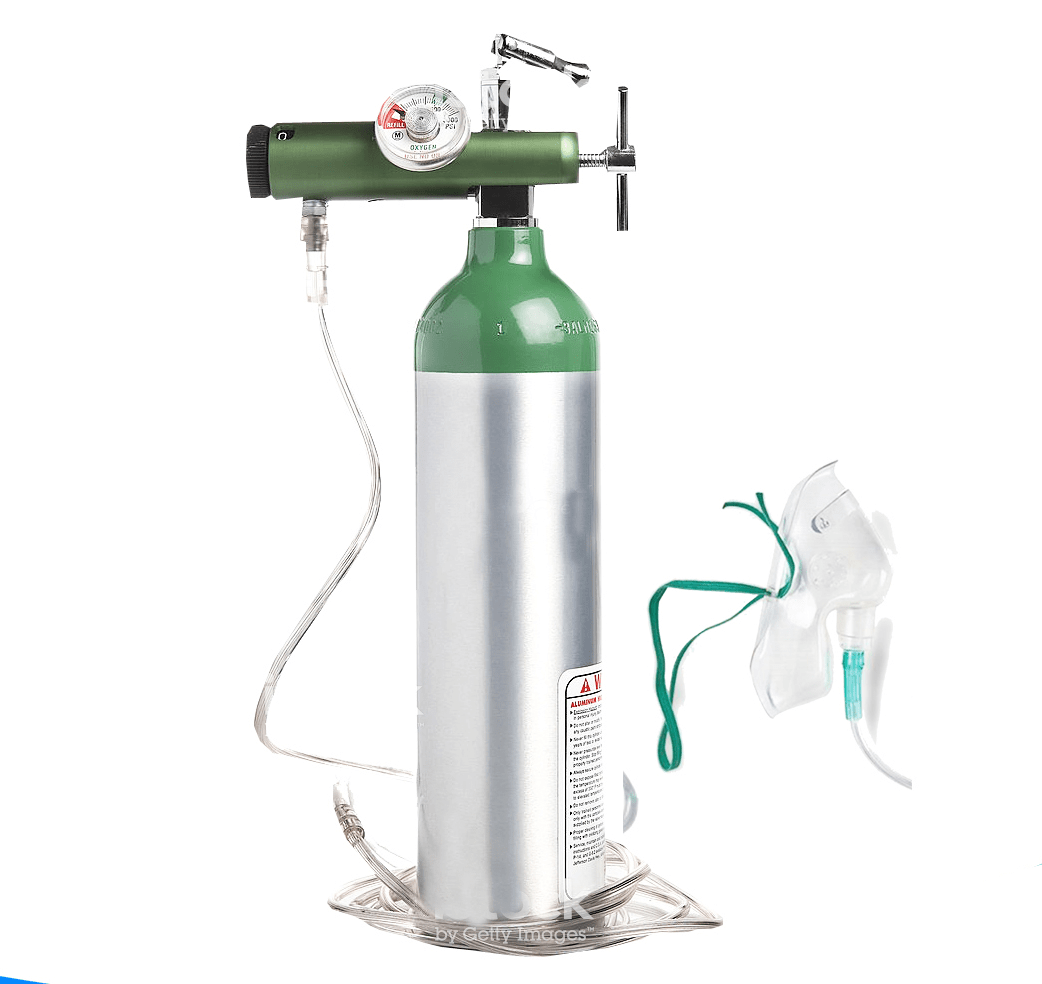 Oxygen Cylinder Complete Set Up with cart