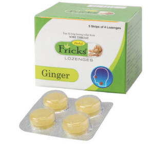 FRICKS HERBAL LOZENGES GINGER 72S