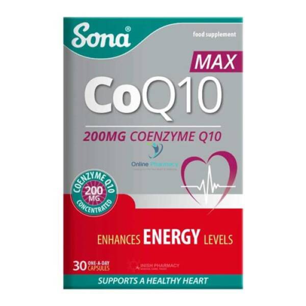 Sona Coenzyme Q10 (CoQ10) Max 200mg - 30 Capsules