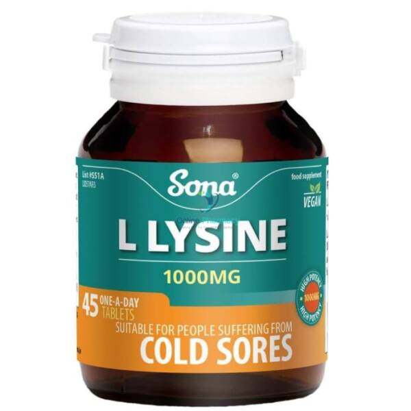 Sona L-Lysine 1000mg Tablets - 45/90 Pack