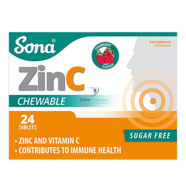 Sona Zinc Chewable Tablets - 24 Pack.