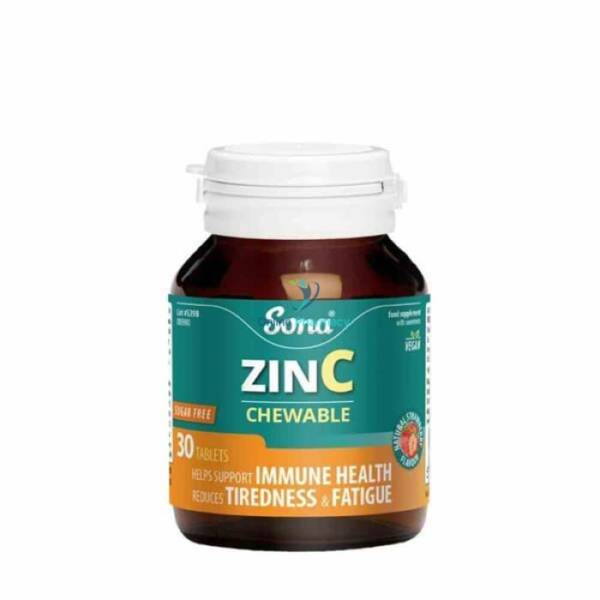Sona Zinc & Vit C Chewable Tablets - 30/60 Pack