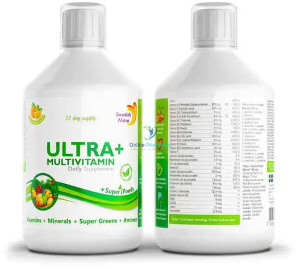 Swedish Nutra Ultra+ Multivitamin Liquid - 500ml