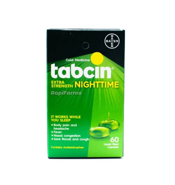 TABCIN EXTRA STRONG NIGHT GEL CAPSULES