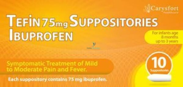 Tefin 75mg Ibuprofen Suppositories - 10 Pack