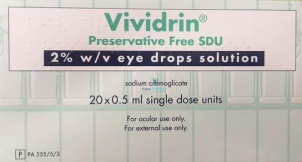 Vividrin Single Dose Unit Sterile Eye Drops - 20 Pack