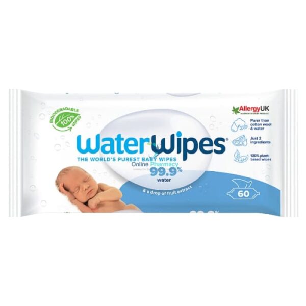 WaterWipes Sensitive Biodegradable Baby Wipes - 60 Pack