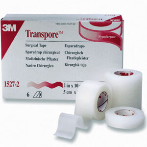 3M Transpore Transparent Porous Tape 1 IN x 10 YD 12 Rolls/Carton #1527-1