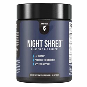 InnoSupps Night Shred - Night Time Fat Burner | Appetite Suppressant and Weight Loss Support| Ashwagandha Root, Grains of Paradise, Melatonin (60 Vegetarian Capsules) |