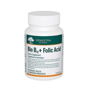 Genestra Brands - Bio B12 + Folic Acid - Vitamin B12 and Folic Acid for Pregnancy and Good Health - 60 Chewable Tablets