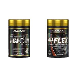 Allmax Nutrition - VITAFORM - Premium - Performance Multi-Vitamin for Men - 30-day Supply - 60 Count & Nutrition - Allflex - Joint Health - 3X Strength - Glucosamine + Collagen - 60 Count