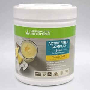 HERBALIFE Active Fiber Complex Select: Tropical Twist 270g for Digestive Health, No Artificial Flavors or Sweeteners, Gluten-Free, Made with Non-GM Ingredients, Certified Vegetarian