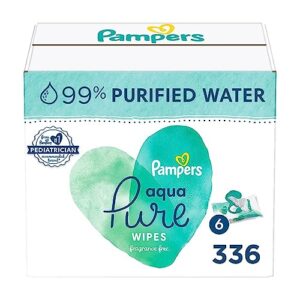 Pampers Aqua Pure Sensitive Baby Wipes 6X Pop-Top 336 Count