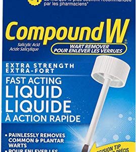 Compound W Wart Remover, Extra-Strength Fast Acting Liquid Salicylic Acid - 10ml - For Treatment & Common/Plantar Wart Removal
