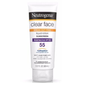 NEUTROGENA CLEAR FACE OIL-FREE SUNSCREEN SPF 55