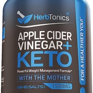 Herbtonics Apple Cider Vinegar Capsules Plus Keto BHB | Fat Burner & Weight Loss Supplement for Women & Men | Appetite Suppressant