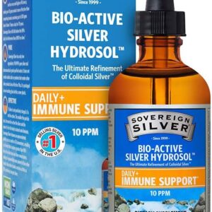 Sovereign Silver Bio-Active Silver Hydrosol for Immune Support - Colloidal Silver Liquid - 10 ppm, 4oz (118mL) - Dropper