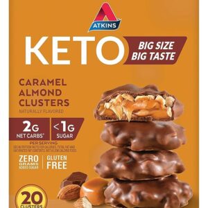 Atkins Keto Caramel Almond Clusters, Keto-Friendly, 20 Count